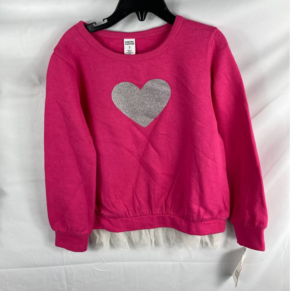 NWT Harper Canyon Heart ruffle bottom sweatshirt